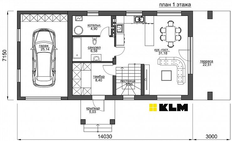 Проект дома КЛМ 020